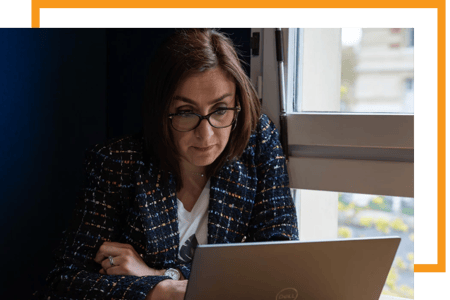Alter Solutions consultant working at the office